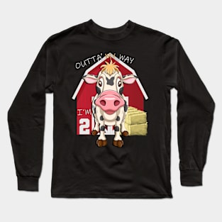 Birthday 2 Year Old Cards & Gifts I'm Two Farm Theme Cow Long Sleeve T-Shirt